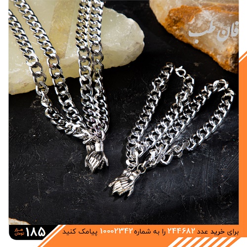 ست دستبند و گردنبند دونفره SILVER مدل 2311