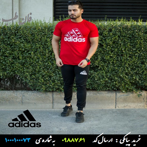 ست تیشرت وشلوار adidas مدل berkan (قرمز)