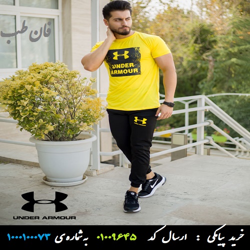 ست تیشرت و شلوار مردانه UNDER ARMOUR (زرد)