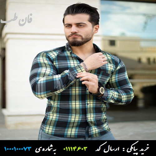 پیراهن مردانه مدل Sakata (مشکی سبز)