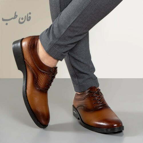 کفش رسمی عسلی مردانه مدل PARHAM